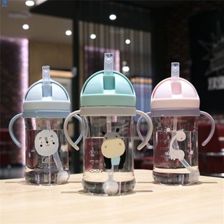 350/250ml ขวดน้ำเด็ก ขวดหัดดื่มสำหรับเด็ก Sippy Cup Strap Cup Feeding Bottle 【bluey】