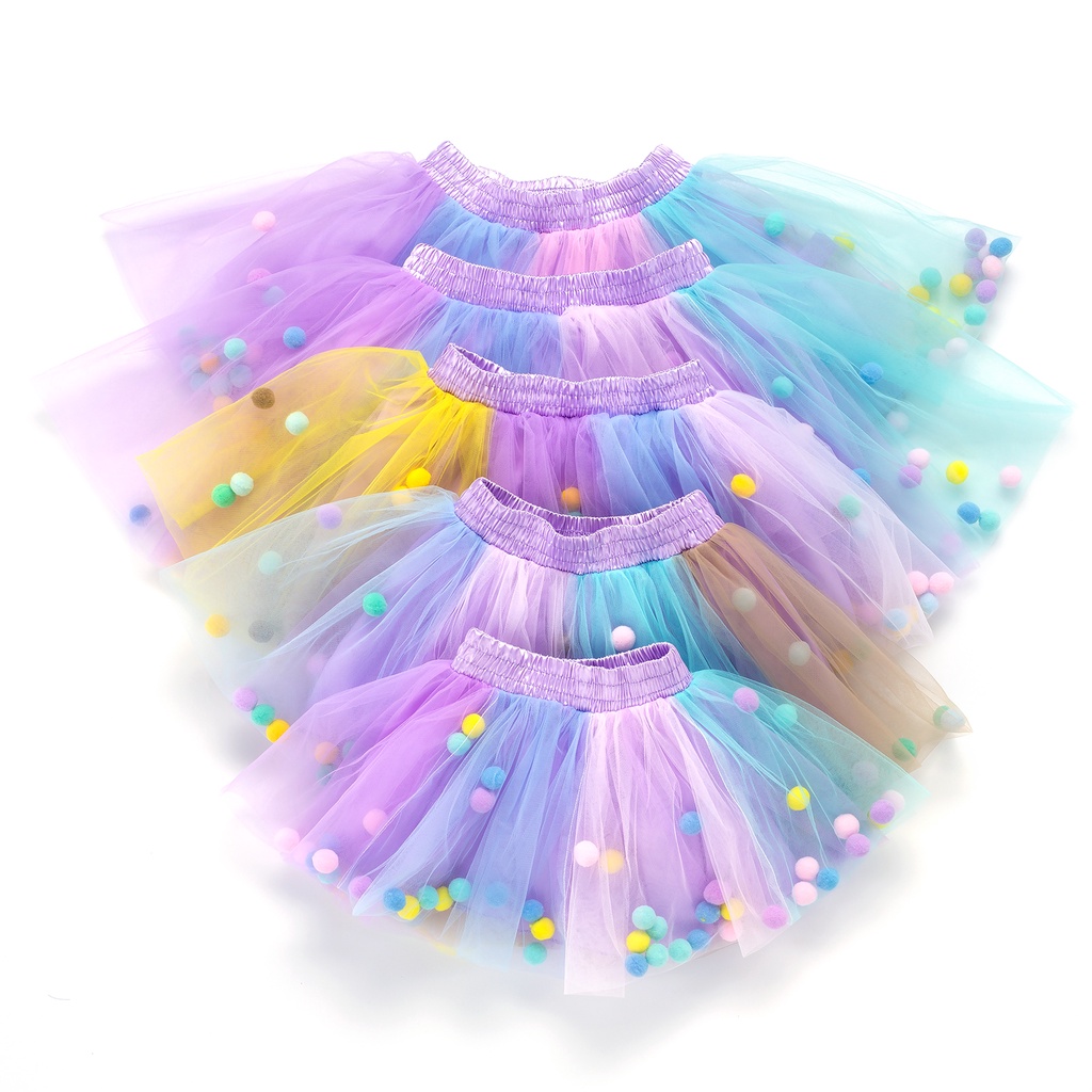 มาใหม่ ชุดมินิเดรสกระโปรง Tulle Tutu หลากสีสัน สไตล์เจ้าหญิง สําหรับเด็กผู้หญิง
