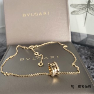 [พร้อมส่ง] Bvlgari/b. Zero1 สร้อยคอ จี้เพชร ขอบทอง แฟชั่นฤดูใบไม้ผลิ สําหรับผู้หญิง