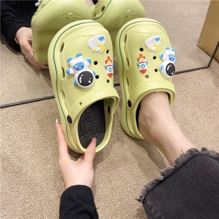 Hot Sale# New EVA thick-soled sandals womens non-slip cartoon bag head diy accessories slippers home summer outdoor hole shoes 8cc