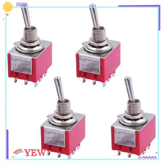 YEW สวิตช์โยก 5A 125V เปิด/ปิด 2A 250V อะไหล่สําหรับแดชบอร์ด 4 ชิ้น