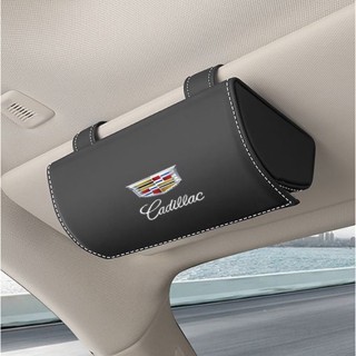 CT6 XT4 XT5 LYRIQ XT6 ESCALADE ATS CTS XTS SRX CT4 CT5 Car Glasses Sunglasses Storage Box Interior Modification Sun Visor Business Card/Card Storage Folding Leather Bag