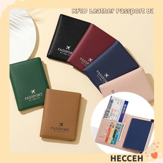 Hecceh RFID กระเป๋าหนังสือเดินทาง หนัง PU แบบพกพา อเนกประสงค์