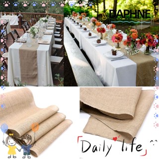 DAPHNE ผ้าปูโต๊ะปอธรรมชาติ สไตล์วินเทจ สําหรับตกแต่งบ้าน งานแต่งงาน