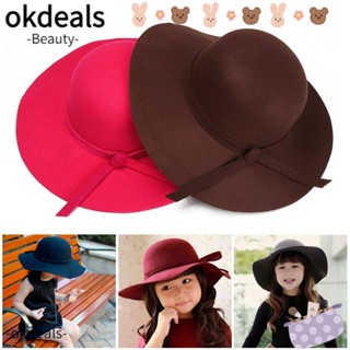 OKDEALS หมวกบักเก็ต ประดับโบว์ แฟชั่นฤดูร้อน สําหรับเด็กผู้หญิง