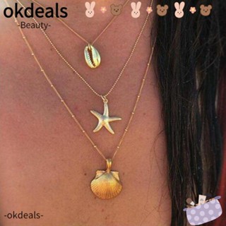 OKDEALS สร้อยคอโช้กเกอร์ หลายชั้น เครื่องประดับชายหาด ของขวัญ สําหรับผู้หญิง