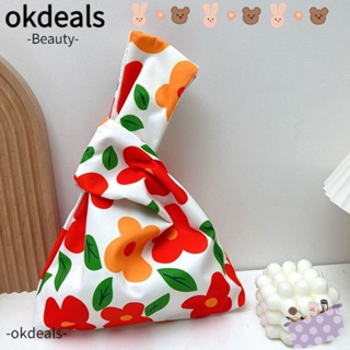 OKDEALS กระเป๋าถือ ทรงโท้ท แฮนด์เมด ใช้ซ้ําได้ สําหรับผู้หญิง