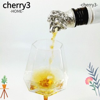 Cherry3 จุกรินไวน์ วิสกี้ รูปหัวกวาง สิงโต หัวกลม สีดํา สีเทา สร้างสรรค์ 2 ชิ้น