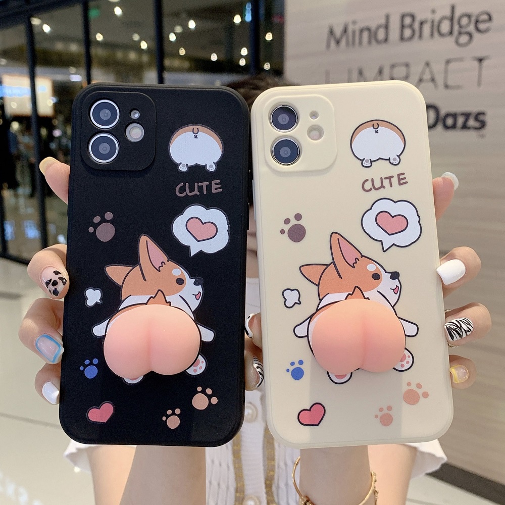สําหรับ Xiaomi Redmi Note 13 12 11 10 9 8 Pro 12S 11S 10S 9S Redmi 14C 13C 12C 10C A3 A2 A1 Plus 9A 9C 9T เคสโทรศัพท์มือถือ บีบคลายเครียด ลายก้นสามมิติ สําหรับ