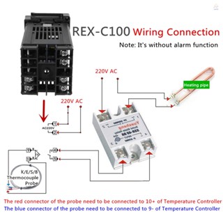 ชุดควบคุมอุณหภูมิดิจิทัล LCD PID REX-C100 + K เทอร์โมคัปเปิล + Max.40A SSR