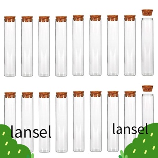 LANSEL หลอดทดลอง พร้อมจุกไม้คอร์ก หลอดวิทยาศาสตร์ แก้ว 50 มล. 25×120 มม. สําหรับจัดเก็บลูกอม 18 ชิ้น