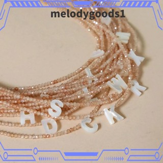 Melodygoods1 ใหม่ สร้อยคอโชคเกอร์ ประดับคริสตัล ลายตัวอักษร 2 ชิ้น