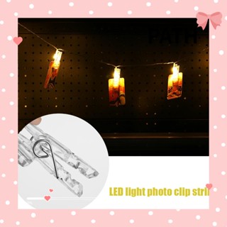 PATH คลิปหนีบรูปภาพ LED นางฟ้า USB / แบตเตอรี่ การ์ดสีขาวอบอุ่น