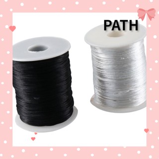 PATH สายไนล่อนซาติน สีดํา 219 หลา สําหรับทําเครื่องประดับ 2 ม้วน