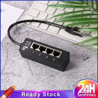 ❥❥ 4 In 1 Rj45 Lan Connector Ethernet Network Splitter Adapter Cable 1 ชายถึง 4 พอร์ต Lan อุปกรณ์เสริมเครือข่ายขยาย