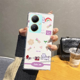 พร้อมส่ง เคสโทรศัพท์มือถือแบบนิ่ม กันกระแทก ลายการ์ตูนน่ารัก สําหรับ VIVO Y78 IQOO Z7 Z7x V27e V27 V25e V25 Pro V23e V23 5G 4G เคส Phone Case