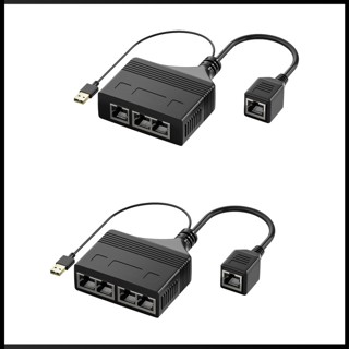 Zevaret Rj45 อะแดปเตอร์แยกเครือข่าย Rj45 ตัวเมีย 1 เป็น 3/1 เป็น 4 100mbps ความเร็วสูง พลังงาน USB