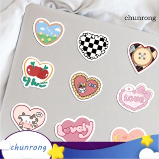 Chunrong สติกเกอร์ ลายหัวใจ กันน้ํา มีกาวในตัว สําหรับติดตกแต่งสมุดโน้ต DIY