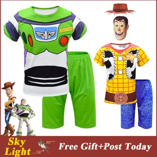 ชุดนอนคอสเพลย์ Toy Story Woody Buzz Lightyear กางเกงขายาว สําหรับเด็กผู้ชาย ปาร์ตี้ฮาโลวีน คริสต์มาส