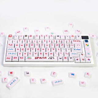 ชุดปุ่มกดคีย์บอร์ด 126 คีย์ ลายกราฟฟิติ PBT XDA Profile Sublimation สําหรับคีย์บอร์ด Mechanical