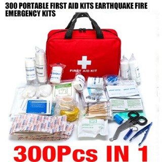 Portable 300Pcs Emergency Survival Set First Aid Kit Handbag Waterproof