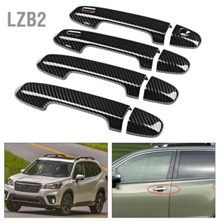 LZB2 8 ชิ้น/เซ็ตคาร์บอนไฟเบอร์ Grain Smart ฝาครอบมือจับประตูด้านนอกพอดีสำหรับ Subaru Forester SK 19