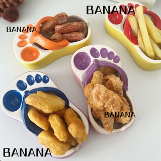 Banana1 จานใส่ขนมขบเคี้ยว เซรามิค ทรงไม่สมมาตร แบบพกพา