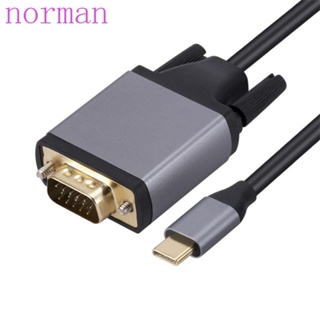 Norman อะแดปเตอร์สายเคเบิลขยายหน้าจอ Type-C เป็น VGA Type-C 3.1 1080P 24pin 10Gbps สําหรับมอนิเตอร์ โปรเจคเตอร์ ทีวี แล็ปท็อป