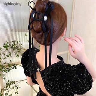 [highbuying] กิ๊บติดผม ประดับโบว์ มุก สไตล์เกาหลี สําหรับผู้หญิง สินค้าใหม่