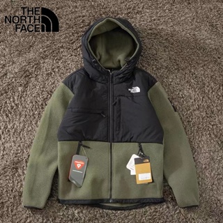 เสื้อแจ็กเก็ต ผ้าฝ้าย มีฮู้ด ปักลายโลโก้ The North Face แบบดั้งเดิม สําหรับผู้ชาย และผู้หญิง