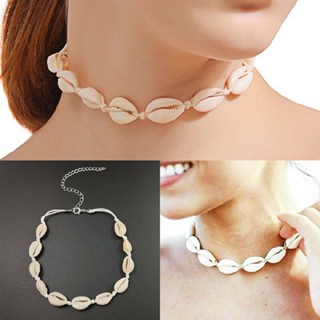 New Handmade White Rope Sea Shell Cowrie Beads Beach Choker Pendant Necklace