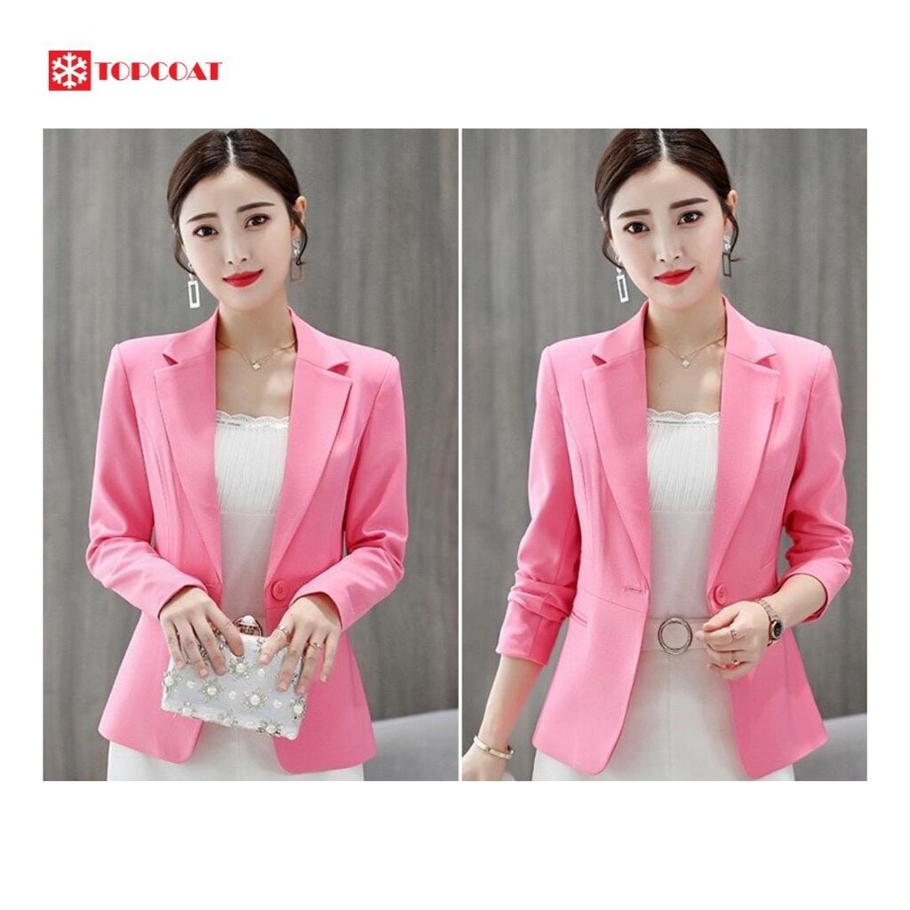 สูทผู้หญิงทำงาน เข้ารูป ดำ ขาว ชมพู แดงไวน์ น้ำเงิน รูปที่ 8
