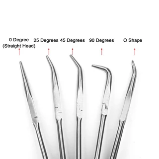 TEMPOZY คีมจมูกยาวเหล็กคาร์บอน 25/45/90 องศา Bent คีมตรง, ทนทานด้ามยาวคีมจมูกลื่นเครื่องมือมือ