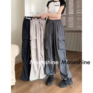 Moon  กางเกงขายาว คาร์โก้ กางเกง เชือกอเมริกันคลาสิค Cargo pants 2023 NEW 072920 Trendy ทันสมัย สไตล์เกาหลี ins A20M09Q 36Z230909