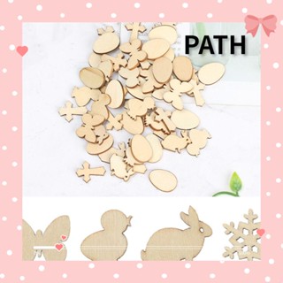 Path ชิปไม้ ลาย Happy Easter DIY สําหรับตกแต่งบ้าน 50 ชิ้น ต่อชุด