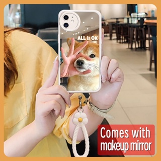 Full edging youth Phone Case For iphone 12 Mini trend Anti drop airbag Makeup mirror Hangings Mirror surface Heat dissipation