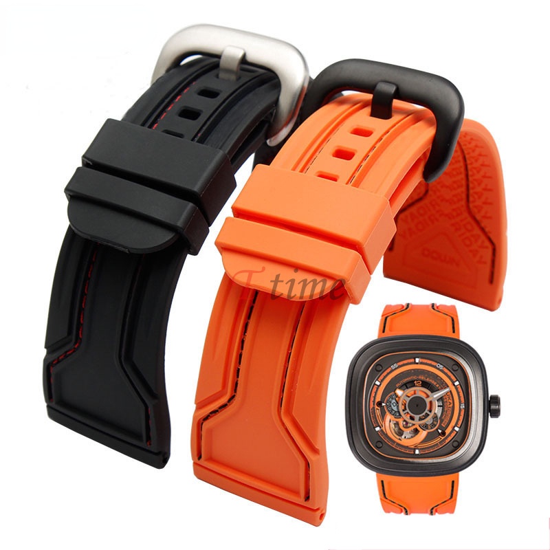 SEVEN FRIDAY WatchBands สําหรับสายนาฬิกายางเซเว่นวันศุกร์สายนาฬิกากันน้ํา Sevenfriday สายรัดข้อมือสร