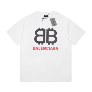 Ba88len&amp;ga เสื้อยืดคอกลม แขนสั้น พิมพ์ลายตัวอักษร B คลาสสิก Kl6R7U6