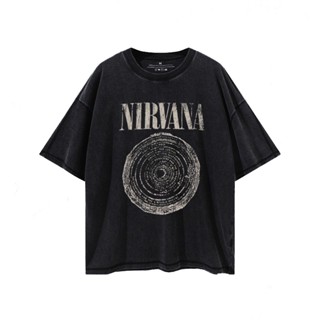 Nirvana เสื้อยืดคอกลม แขนสั้น ผ้าฝ้าย ทรงหลวม สไตล์วินเทจ อเมริกัน สตรีท เหมาะกับฤดูร้อน