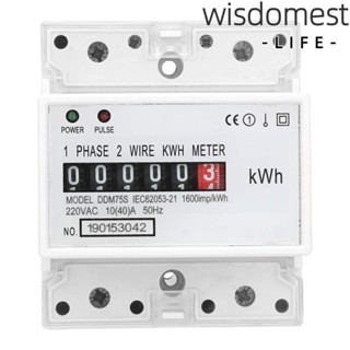 Wisdomest เครื่องวัดพลังงานไฟฟ้า ABS 4P 220V 10-40A แบบพกพา สีขาว สําหรับช่างไฟฟ้า 4 ชิ้น