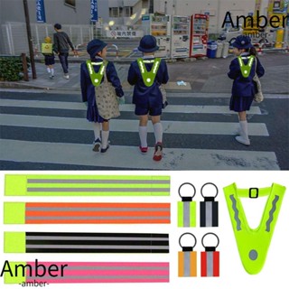 Amber สายรัดแขนสะท้อนแสง สําหรับขี่จักรยานกลางแจ้ง