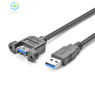 สายเคเบิลต่อขยาย USB 3.0 ตัวผู้ เป็นตัวเมีย แบบคู่ พร้อมสกรูยึดแผง #F [Hidduck.th]