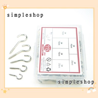 Simple ตะขอสกรูตา 115 ชิ้น #3-#8 สกรูสเตนเลส ขนาดเล็ก สําหรับงานหนัก โลหะ ในร่ม กลางแจ้ง