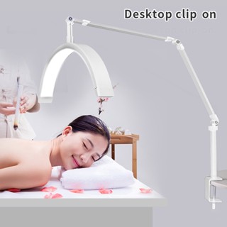 Fun IN 20W 16in LED Half Moon Floor Light 3000K‑6000K 10 Brightness Eyelash Beauty Lamp White 100‑240V