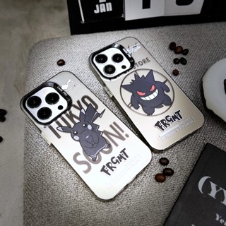 เคสโทรศัพท์มือถือ ลายการ์ตูนโปเกม่อน ปิกาจู เจนการ์ สีเงิน สําหรับ iPhone 11 12 13 14 Pro Max