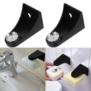 Soap Holder WallMounted Bathroom Black Drainage Hole-free Sponge Container