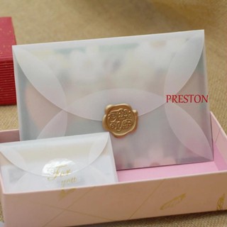 Preston ซองจดหมาย กระดาษกึ่งโปร่งใส ลายตัวอักษร สีขาว สไตล์วินเทจ สําหรับใส่ของขวัญ