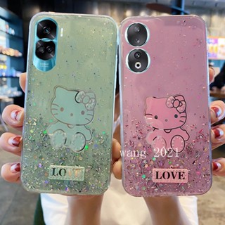 พร้อมส่ง ใหม่ เคสโทรศัพท์มือถือนิ่ม ปิดด้านหลัง แบบบาง ลายกลิตเตอร์ดาว ประดับพลอยเทียม หรูหรา สําหรับ Honor90 Honor 70 90 Lite 5G 2023 Honor 90 Lite