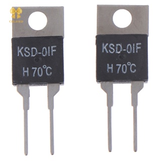 Chuffed&gt; สวิตช์เซนเซอร์อุณหภูมิความร้อน KSD-01F 70 องศาเซลเซียส 2 ชิ้น