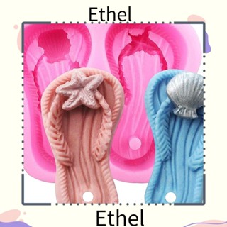 Ethel1 แม่พิมพ์ซิลิโคน สีชมพู สําหรับทําสบู่ รองเท้าชายหาด 9*8*2.5 ซม.